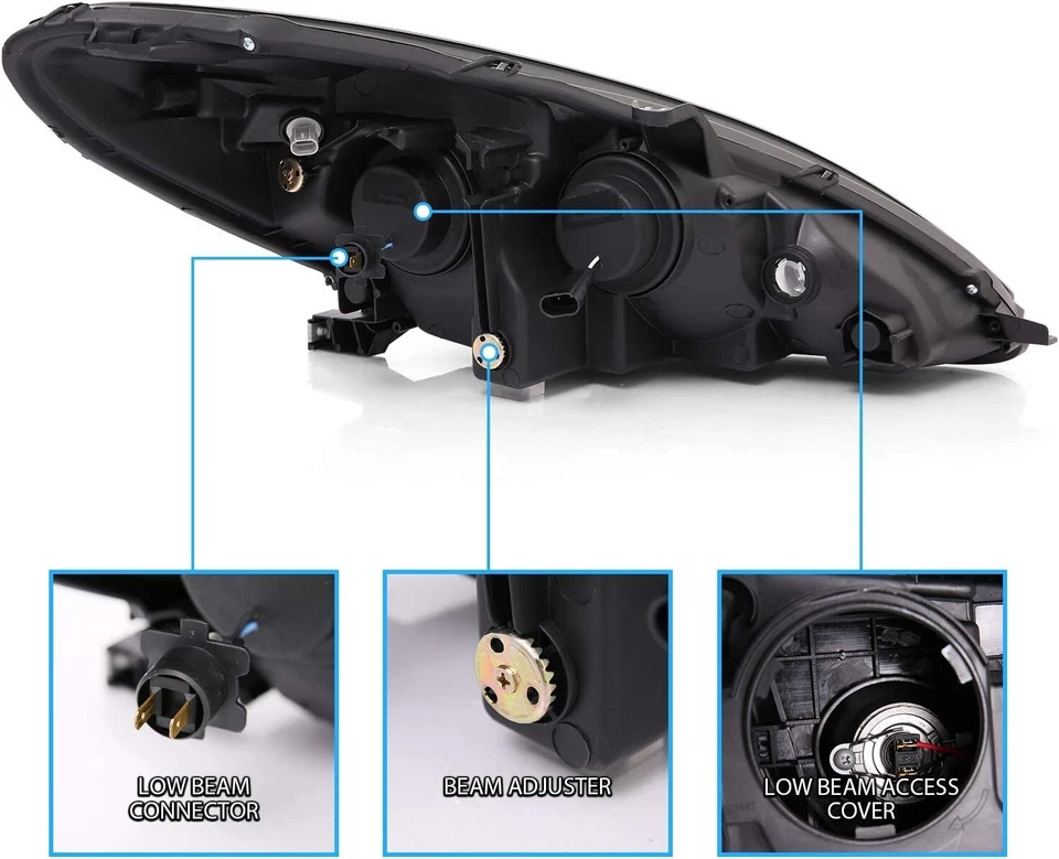 02-04 Lexus ES300 04-06 ES330 Cromo Negro Proyector Halógeno Faros Lámparas Foto 4 de 4