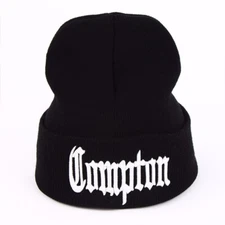 Compton  LOGO   BEANIE SKULL CAP  NEW!  white lettering