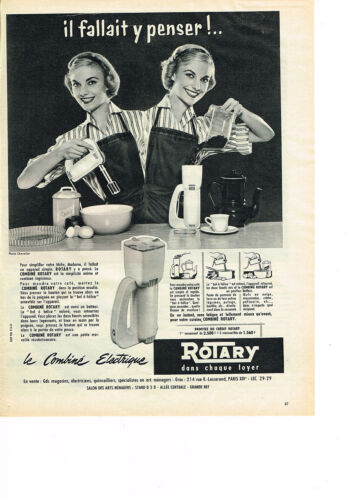 PUBLICITE ADVERTISING  1957   ROTARY   combiné éléctrique batterie de cuisine - Photo 1/1