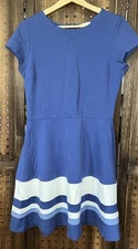Love...Ady women's flare dress Blue and White Stripes Womens XL Retro Pin Up EUC