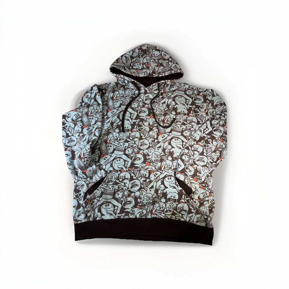 Moletom com capuz Rick & Morty Mr. Meeseeks tema quente exclusivo tamanho M estampa Allover - Imagem 2 de 4