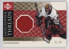 2002-03 Upper Deck Goaltender Threads Gold 1/25 Jocelyn Thibault #GT-TH 12w4