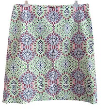TALBOTS Pink and green Mandala Print Cotton Skirt Size 8