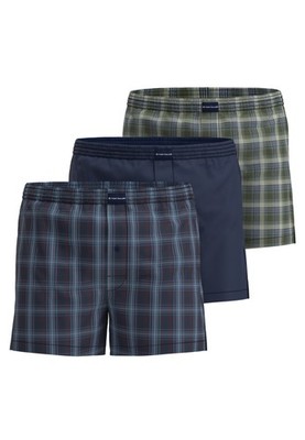 TOM TAILOR Herren Boxershort, Unterhose im 3er Pack, kariert, 100% Baumwolle,