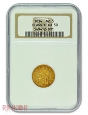 1834 Classic $2.50 Classic Head NGC AU-50