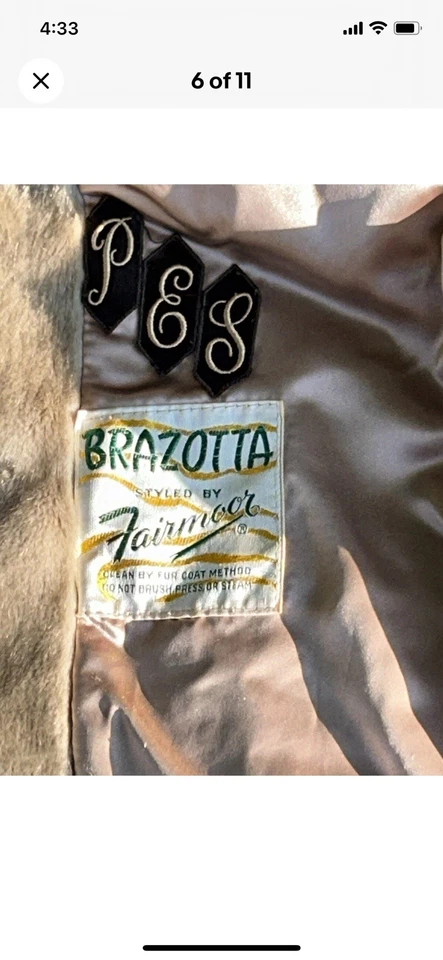 Abrigo aterciopelado vintage MCM Brazotta piel sintética marrón dorado oscilante 3/4 Slvs L X 48 Foto 4 de 4