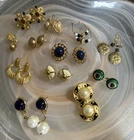 New ListingVintage Costume Jewelry Mixed Lot Earrings Gold Tone Enamel Glass Faux Pearl