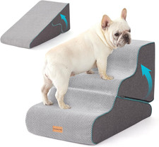 Gardner Pet Dog Stairs for Small Dogs 16.5" H, 2 in 1 Transformable 3-Step Pet S