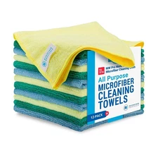 MW Pro Microfiber Cleaning Cloth | Blue, Green, Yellow (12 Pack) | ... Fast Ship
