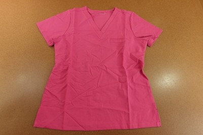 Mandala Womens Size Small Bloom Pink Short Sleeve V Neck 1 Pocket Scrub Top NWT