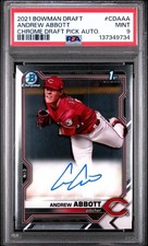 2021 BOWMAN DRAFT CHROME DP AUTOS #CDAAA ANDREW ABBOTT PSA 9 AUTO