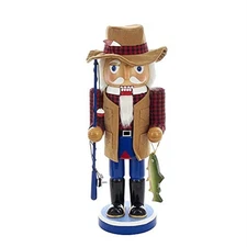 Kurt S. Adler Wooden Nutcracker Collection, Fisherman, 12in
