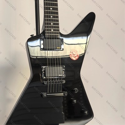 Black Angular Solid Electric Guitar HH Pickups Heavy Metal Rock Guitar