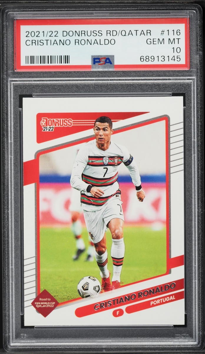 2021 Donruss Road To Qatar Cristiano Ronaldo #116 PSA 10 GEM MINT