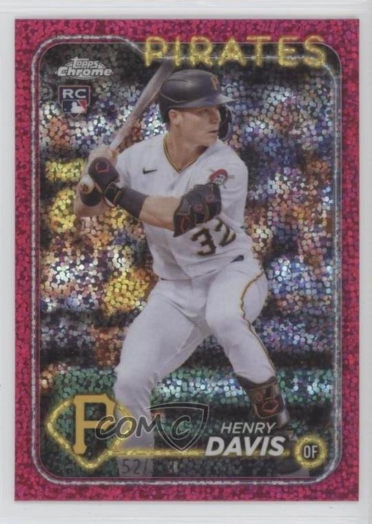 2024 Topps Chrome Magenta Speckle Refractor /350 Henry Davis #260 Rookie RC 08vx