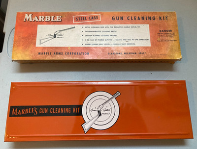 Vintage Marble s Gun Cleaning Kit Steel Case w Original Box Gladstone MI Empty