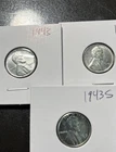 1943 steel penny Lot Of 3 VF WW2 Steel Pennie’s
