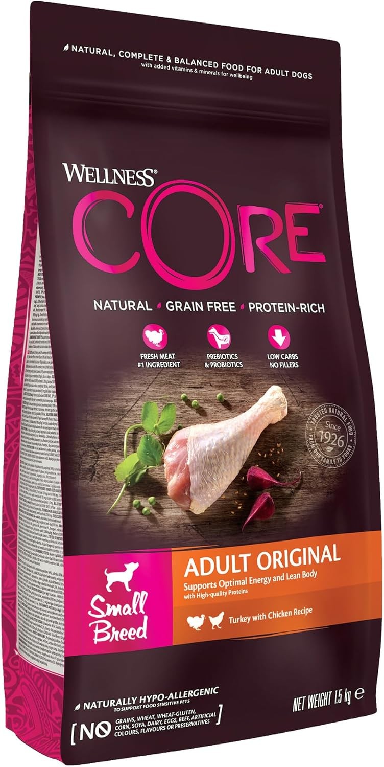 Wellness CORE Original 1.5 kg, Chicken & Turkey – Dry Dog Food for Small Bree