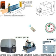 Cancello Scorrevole Kit Ricambio Motore 230 V 6 Q.li Centrale Radiocomando Faro