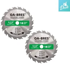 2 Pack 5-1/2 Inch 18 Tooth Fast Cutting Saw Blades - Cordless Compatible