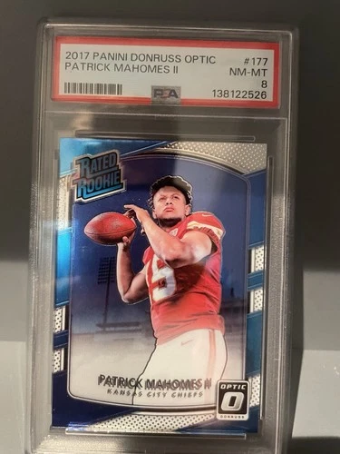 2017 Panini Donruss Optic Patrick Mahomes II Rc Psa 8