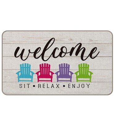 Welcome Sit Relax Enjoy Adirondack Chair Entrance Door Mat 17x30 Inch Doormat...