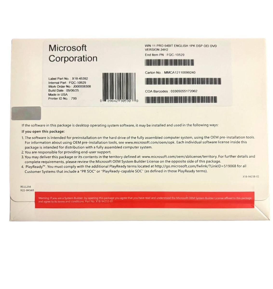 NEC LM750LS3E 13.3型/DVD/Office2024/win11 Microsoft Windows 11 Professional 64-bit OEI DVD - English for