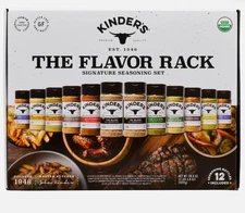 Kinder's Organic The Flavor Rack Seasoning Set, 12-count, Total 38.8 oz