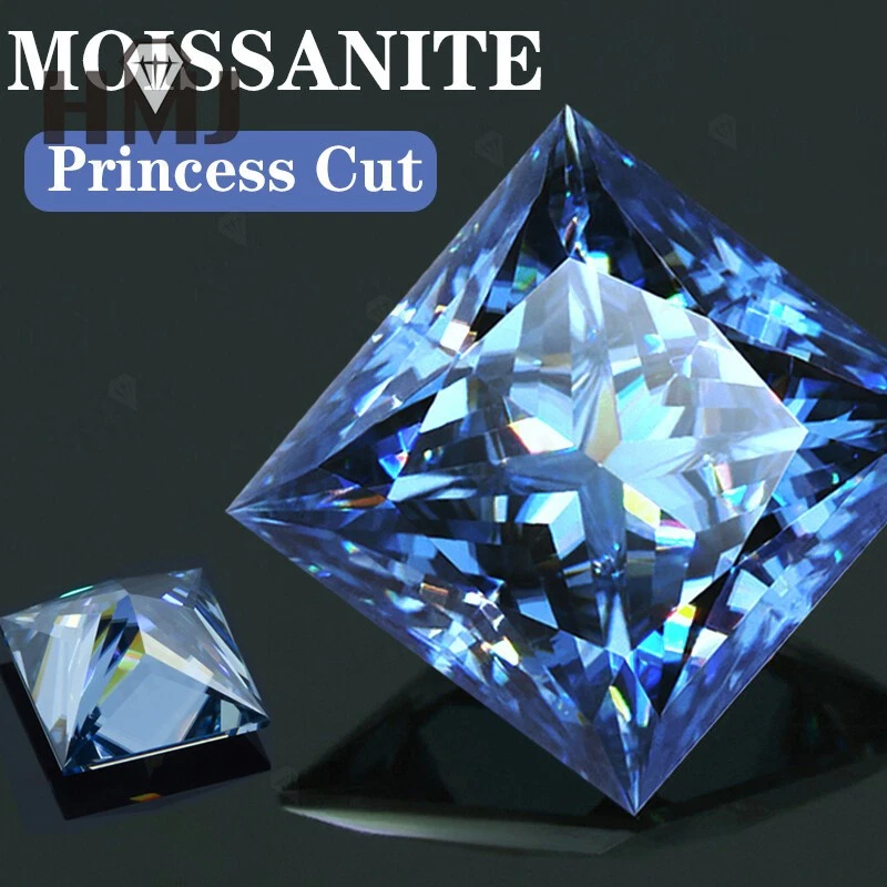Princess Cut Loose Moissanite Vivid Blue Color Stones VVS1 with GRA Certificate - Image 4 of 4