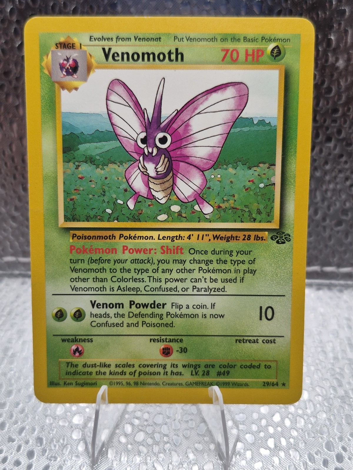 Venomoth - Pokemon TCG - 29/64 - Jungle -  Non Holo Vintage - MP