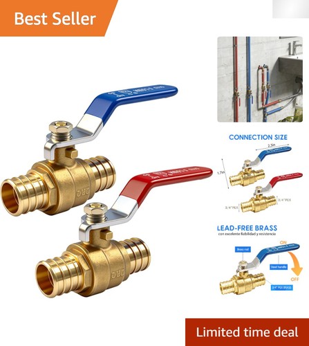 Reliable 3/4 Inch PEX Brass Shut Off Ball Valve - Hot & Cold Water Control