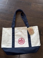 TRADER JOE'S LARGE CANVAS BAG HEAVY COTTON REUSABLE SHOPPING BAG LARGE NAVY BLUE
