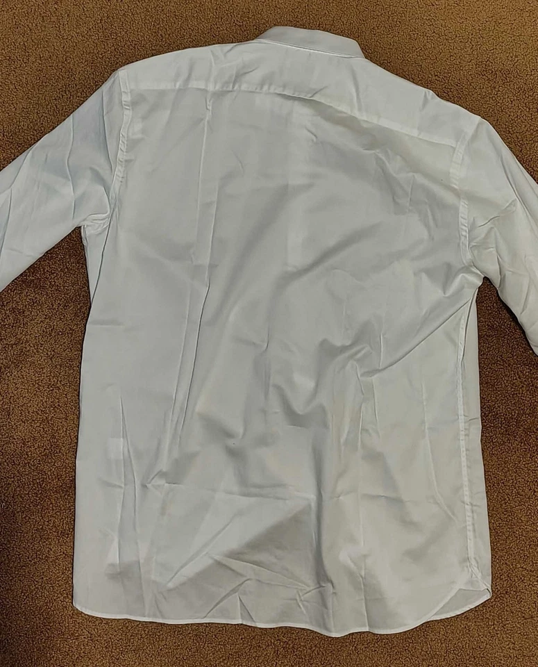 Camisa de vestir talla 18 RevivalVintage Reino Unido Socialite cuello punta puños franceses - Imagen 4 de 4