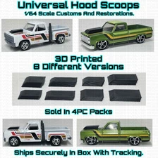 Universal Hood Scoop 3D Printed For 1/64 Scale Hot Matchbox Wheel M2 Greenlight