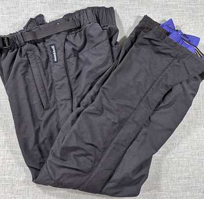 Mont bell Pants Mens Black Ski Trousers Medium Full Side Zip - 3M Thinsulated