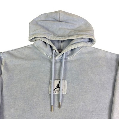 Jordan Flight Essentials Hoodie Mens Medium Light Blue Acid Wash Pullover
