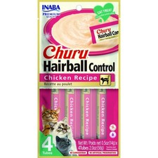 Inaba Cat Churu Puree Hairball Control Chicken, 6 Pack - 56g