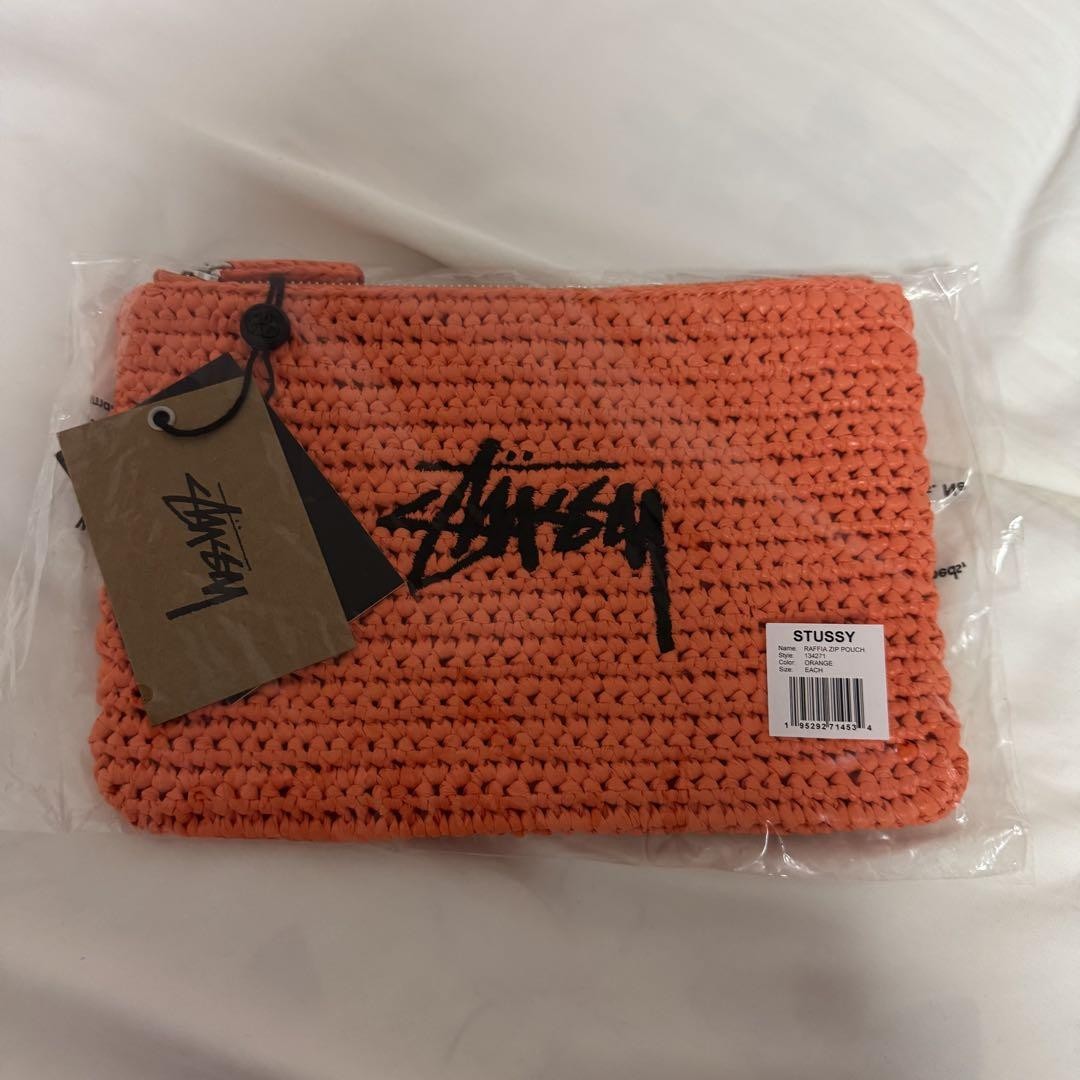 Stussy Raffia Woven Zip Pouch 25SS Beachy Minimalism Compact