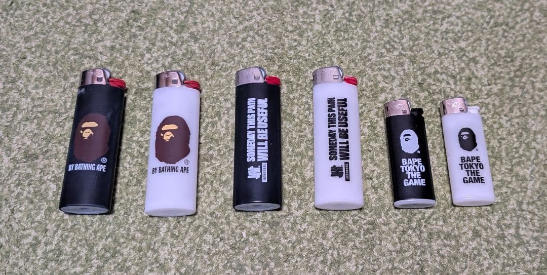 BAPE Neighborhood Logo Lighter Set 6 Pieces Collectible Black White New
