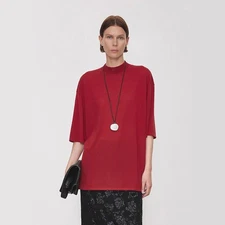 THE ROW Womens Wool Semi-turtleneck Medium Long Sleeve Roll Top