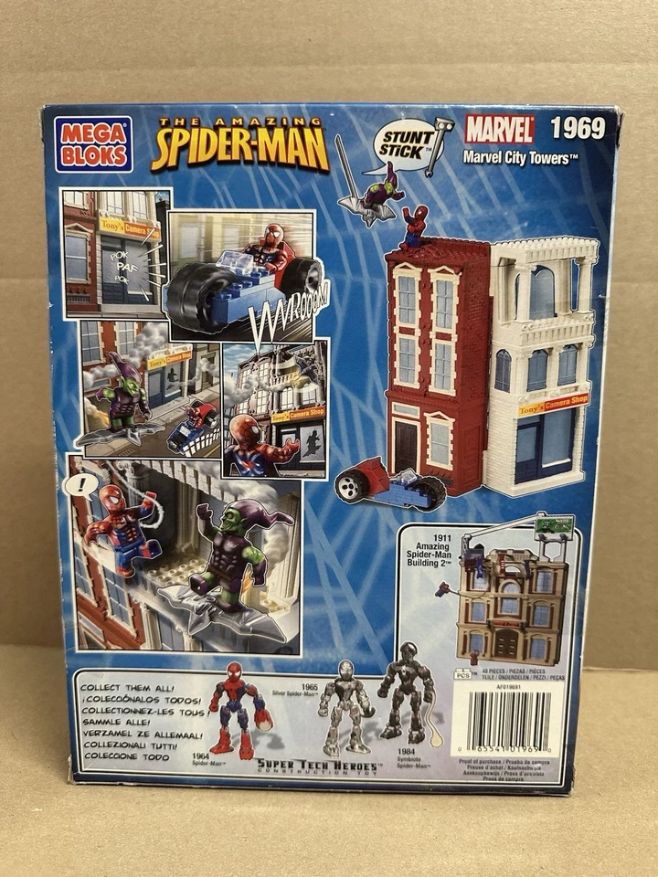 Mega Bloks 1969 The Amazing Spider-Man & Green Goblin Marvel City Towers - NEW - Image 2 of 4