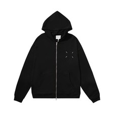 Maison Margiela MM6 Men's Zipper Hoodie Sweater Black Size XL