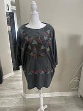 Diana Marco Vintage 90s Geometric Tunic with shoulder pads