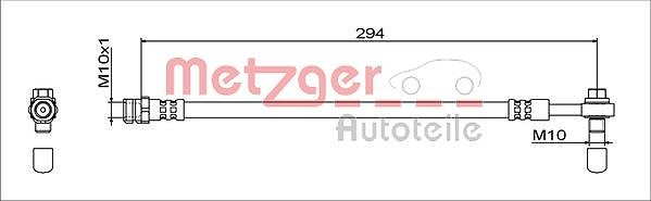 Metzger Bremsschlauch Hinterachse Links, Hinterachse Rechts FüR Audi-image