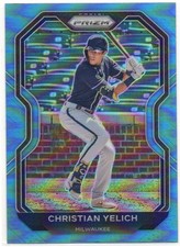 Christian Yelich 2021 Panini Prizm Prizms Carolina Blue #242  Milwaukee Brewers