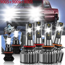 For Chevy Silverado 2500 2003-2004 LED Headlight High Low+Fog Light Bulbs Kit