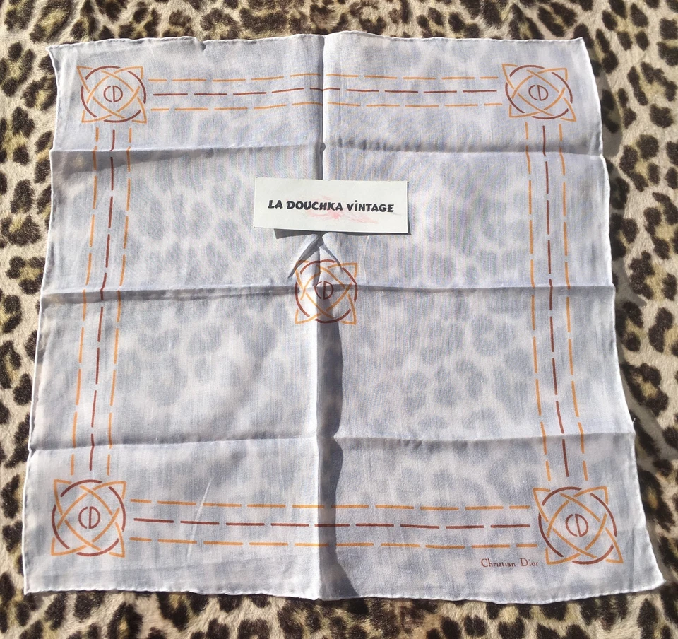 CHRISTIAN DIOR 1970s CD SIGNATURE POCKET SQUARE / HANDKERCHIEF~ LOT OF 3 ~UNUSED - Image 4 of 4