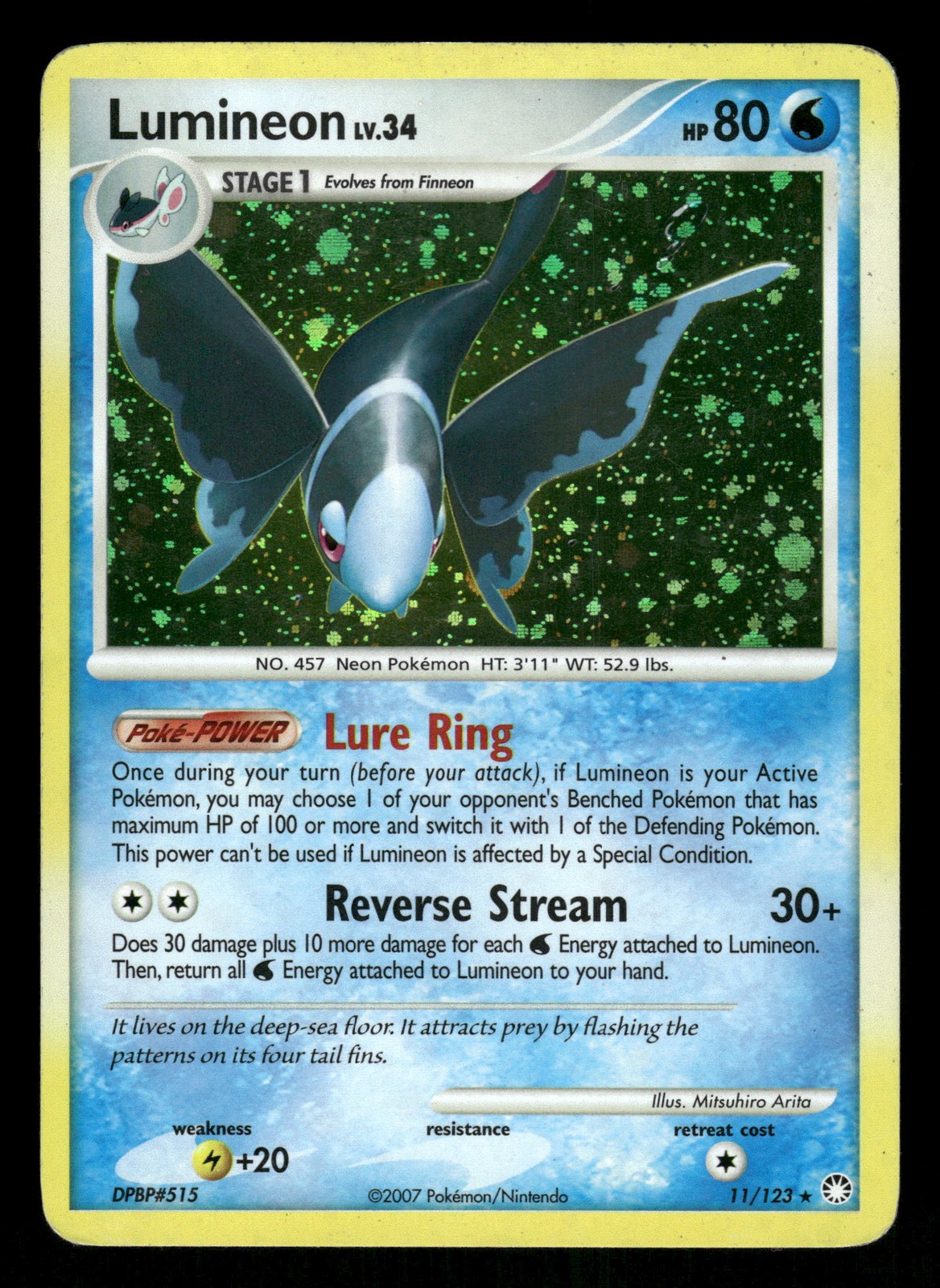 Pokemon Lumineon Holo Rare Mysterious Treasures 11/123 MP Holo