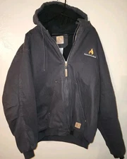 Men's BERNE Black Heavy Duty Hooded Zipper Bomber Style Jacket  Size 2XL