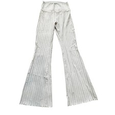 Offline By Aerie OG Groove Ribbed Flare Pants Size M Beige High Rise